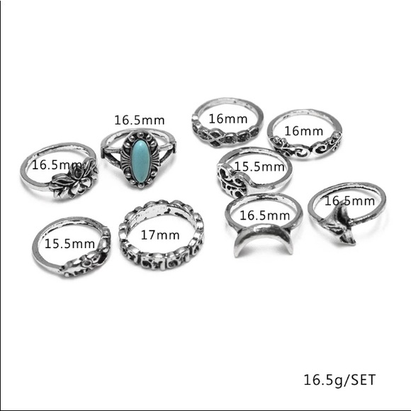 Bohemian turquoise elephant ring set - Picture 8 of 8